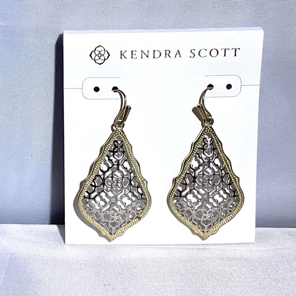 Kendra Scott Addie Gold and Silver Filigree Earrings - Picture 1 of 1